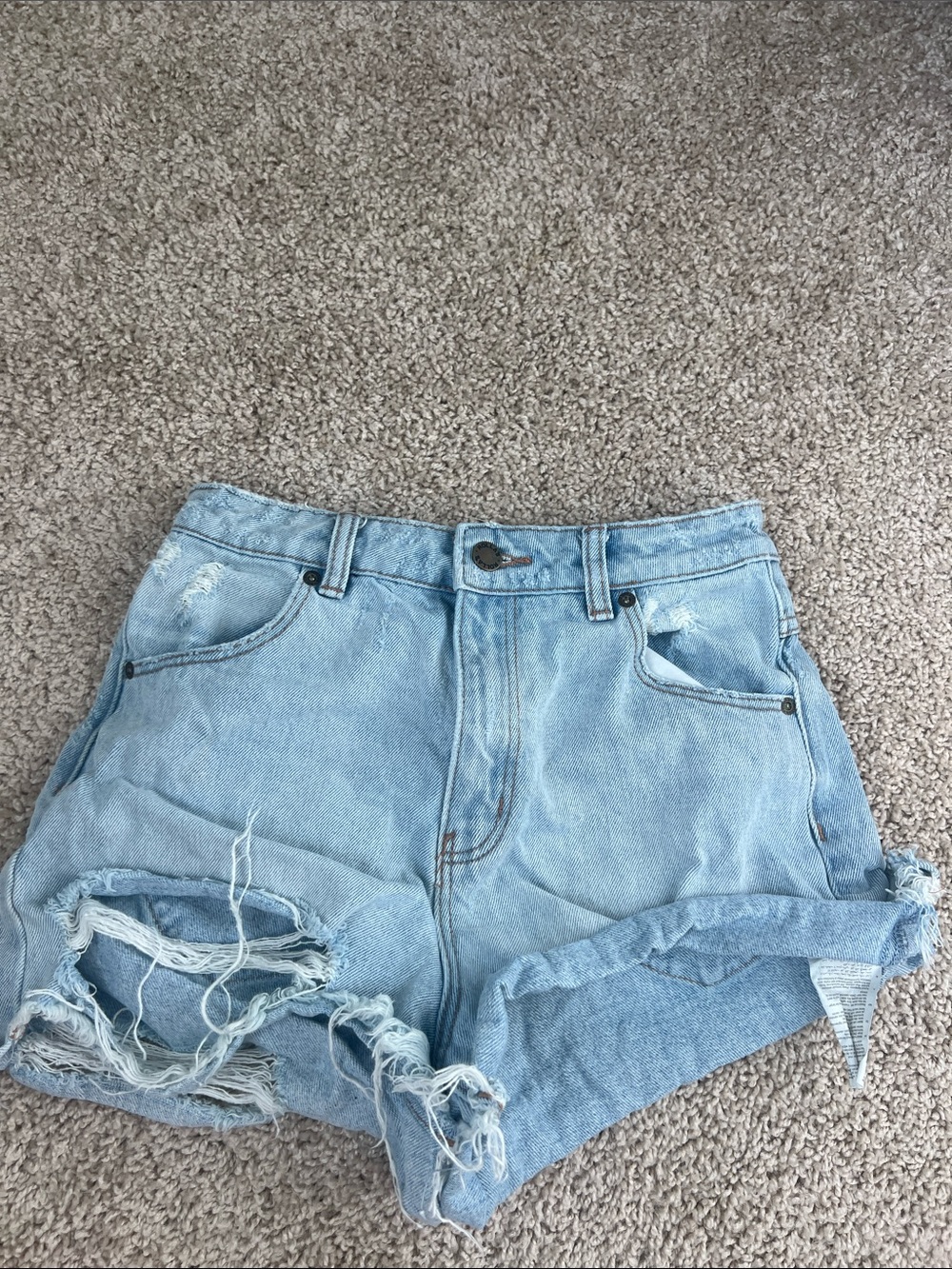 ROLLA'S Light Blue Distressed Denim Cutoff Shorts